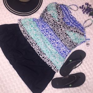 🏝South Point 2pc Tankini Top Skirt Swim Suit